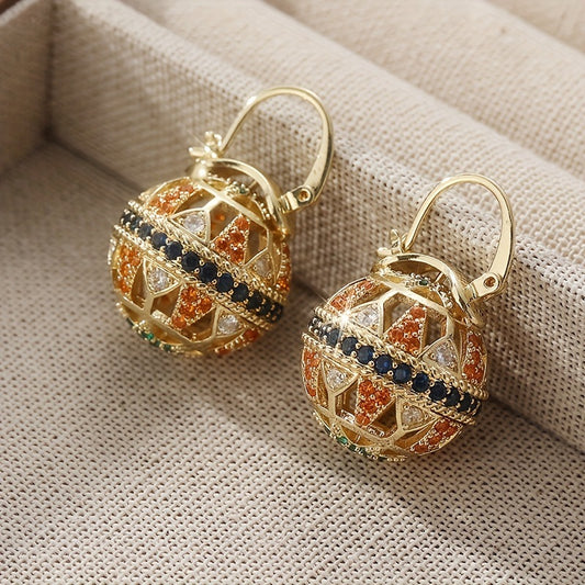 Affordable Luxury Court-style Intricately Crafted Vintage-chic Colorful Earrings